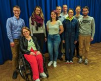 Fotolegende:  Von links nach rechts: Ivo Braunschweiger, Simone Feuerstein, Marisa Beier (neu), Nicole Nickerson (neue Co-Präsidentin), Michael Olivo (neuer Co-Präsident), Urs Helfenstein, Julieta Schildknecht (neu), Sandro Trapani, Leander Diener.  Nicht auf dem Foto: Michèle Ritz, Leo Bauer. 